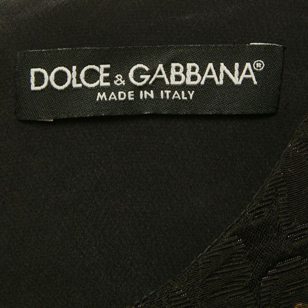 Dolce & Gabbana Black Crest Printed Cotton Jacquard Mini Dress M - Picture 4 of 5